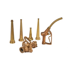 Five Assorted Vintage Brass Nozzles