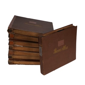 A Group of Vintage Record Albums with Records