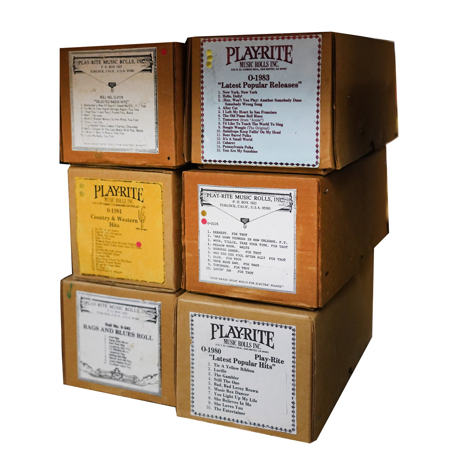 Six Play-Rite Orchestration Music "O" Rolls (1 of 8)