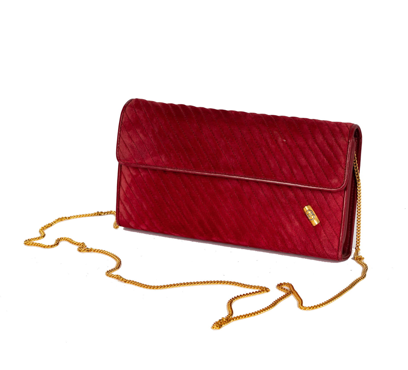 A Gucci Red Suede Crossbody Purse (1 of 8)