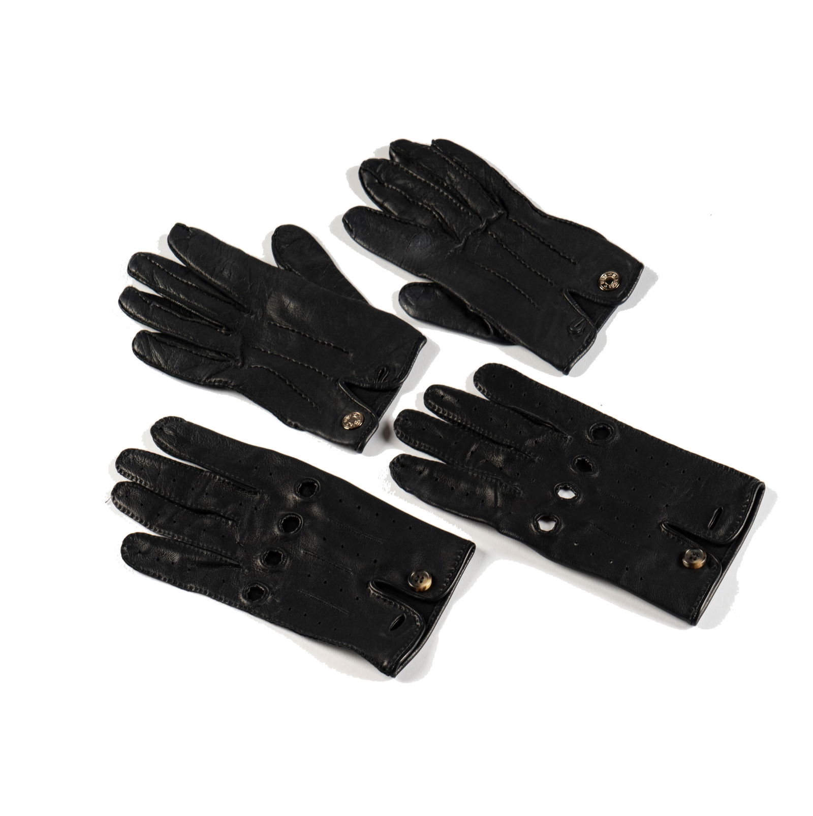 Two Pairs of Hermes Black Leather Gloves (1 of 11)