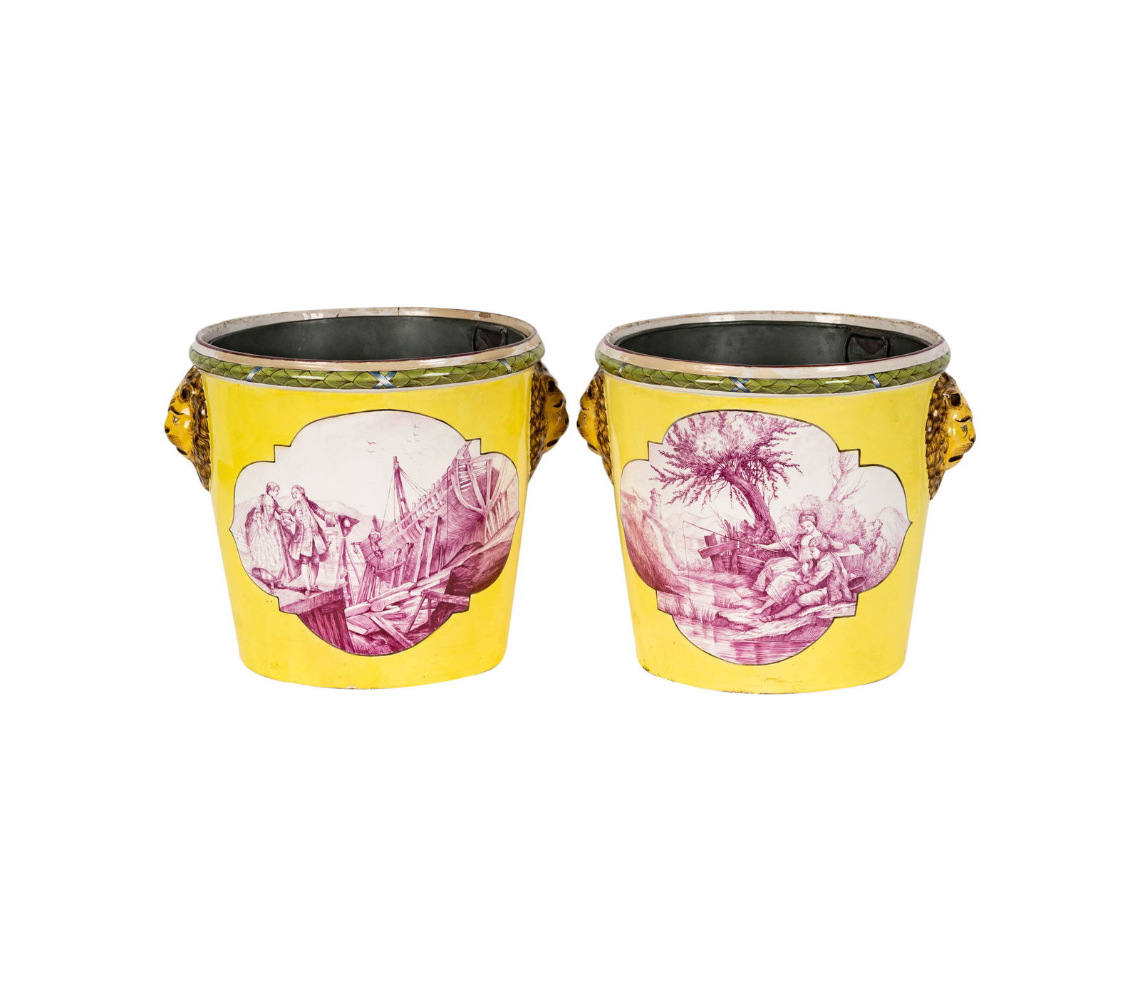 Billy Haines Installation: Pair of Niderviller French Faience Cachepots (1 of 18)