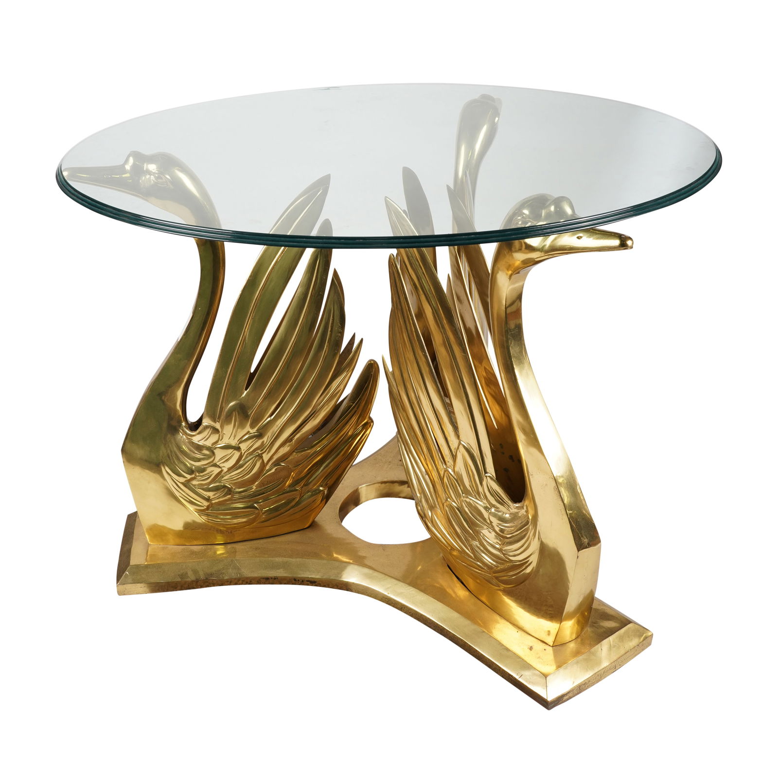 A Vintage Brass and Glass Swan-Form Center Table (1 of 13)