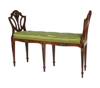Billy Haines Installation: George III Painted Satinwood Window Bench