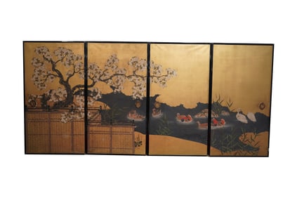 A Set of Four Japanese Fusuma Door Panels