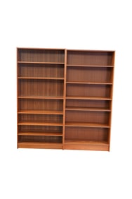Two Vintage Scandinavian Modern-Style Bookcases