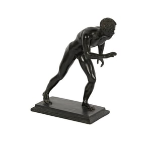 A Classical-Style Patinated Bronze Figure of An Athlete