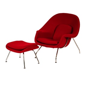 A Womb Chair and Ottoman