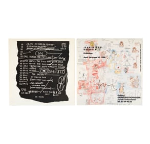 After Jean-Michel Basquiat (1960-1988): Two Exhibition Ads (One Signed)