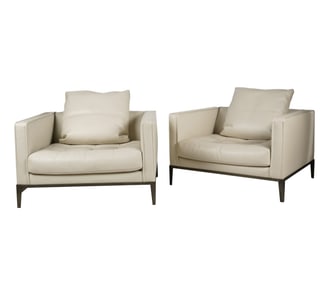 Antonio Citterio for B & B Italia / Maxalto: Pair of Simplice Lounge Chairs