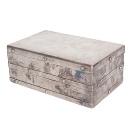 A Ralph Lauren Silverplate Cigar Box