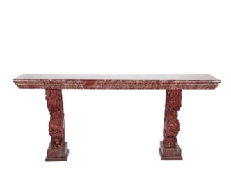 A Faux Marble Console Table