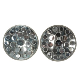 A Pair of Round Sculptural Wall Mirrors