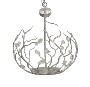 A Silvered Metal and Glass Ceiling Light Fixture