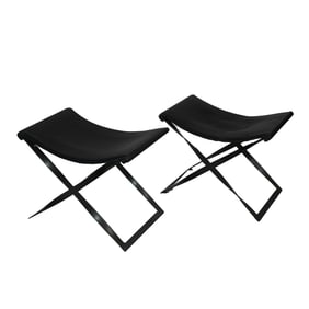 A Pair of Contemporary X-Frame Stools