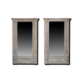 Two Oversized Rustic Wood Mirrors