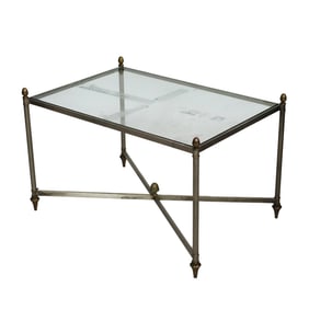 A Vintage Glass and Metal Cocktail Table
