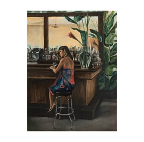 Harry McCormick (B. 1942): Woman at a Bar