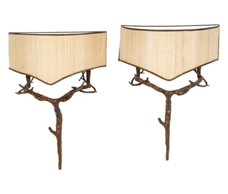 A Pair of Faux Bois Sconces