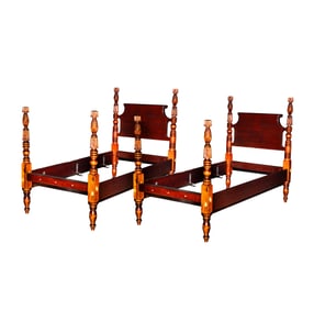 A Pair of Antique American Four-Poster Beds