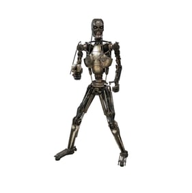 A Monumental Terminator-Inspired Recycled Metal Art Sculpture