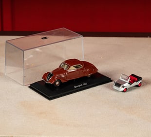 Peugeot 402 Model and Voisin Toy Car