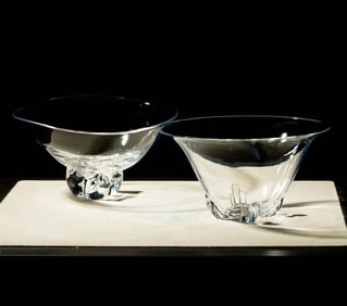 Steuben Two Footed Bowls