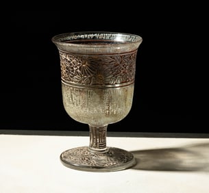 Daum Nancy Acid Etched Chalice Vase