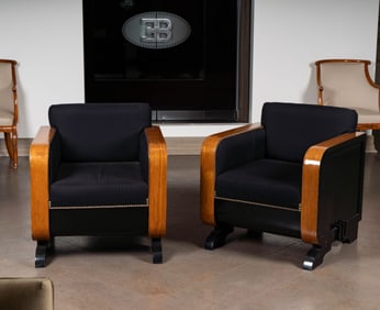 Art Deco Pair of French Club Chairs