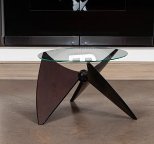 Modern Wood and Glass Occasional Table