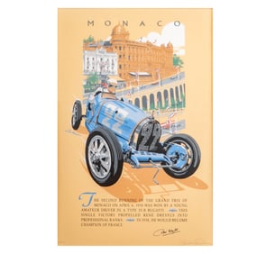 Rene Dreyfus Signed Monaco Grand Prix Poster