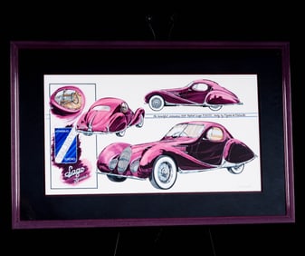 GE Geivett: The Beautiful Sensuous 1939 Talbot Lago T150SS Painting