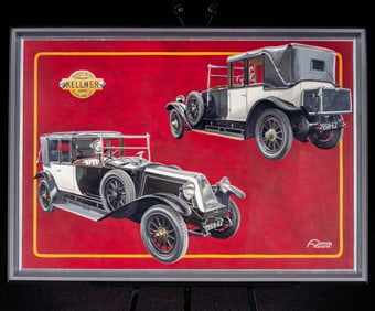 Fran?ois Vanaret (b. 1942): Renault 40 CV Type JV 1922 Phaeton Landaulet Kellner Painting