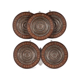 Five Replica Carlo Bugatti Wall Medallions