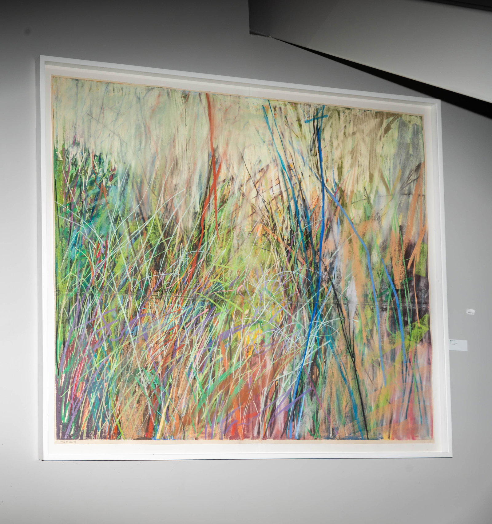 Dennis Leon (1933-1998): Woodside #3: 1987, pastel on paper, signed and titled lower Sheet: 74 x 90 in. (188 x 228.6 cm.), Frame: 80 1/2 x 96 1/2 in. (204.5 x 245.1 cm.)