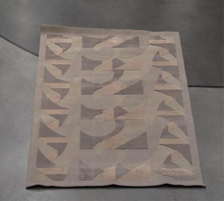 Keith Collins (American, 20th/21st Century): Geometric Gray Tapestry