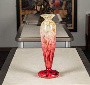 Charles Schneider Mottled Glass Vase