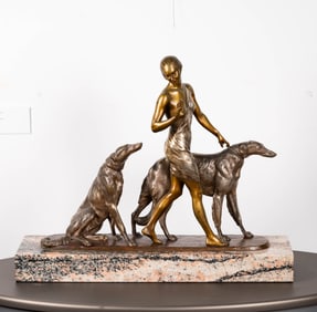 Louis Riche (French, 1877 - 1949): Deux Chiens Bergers