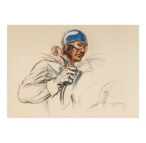 Geo Ham (French, 1900 - 1972): La Pilote Bugatti