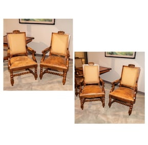 Peter Mullin's Office Four Henredon Turned Wood Armchairs