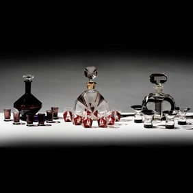Three Cut Glass Drink Sets