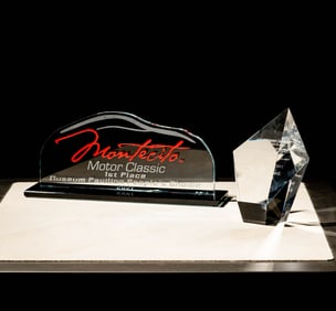 Two Assorted Glass Car Trophies