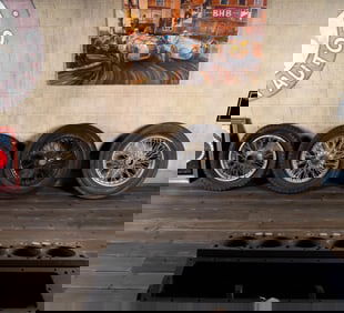 Four Bugatti Style Wire Wheels