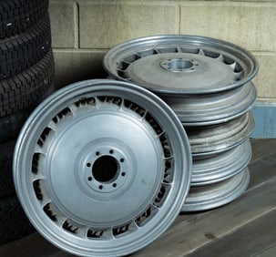 Five Bugatti Type 46 Wheels