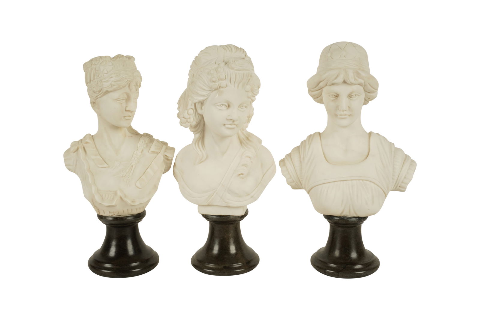 A Set of Three Carrara Marble Busts (1 of 10)