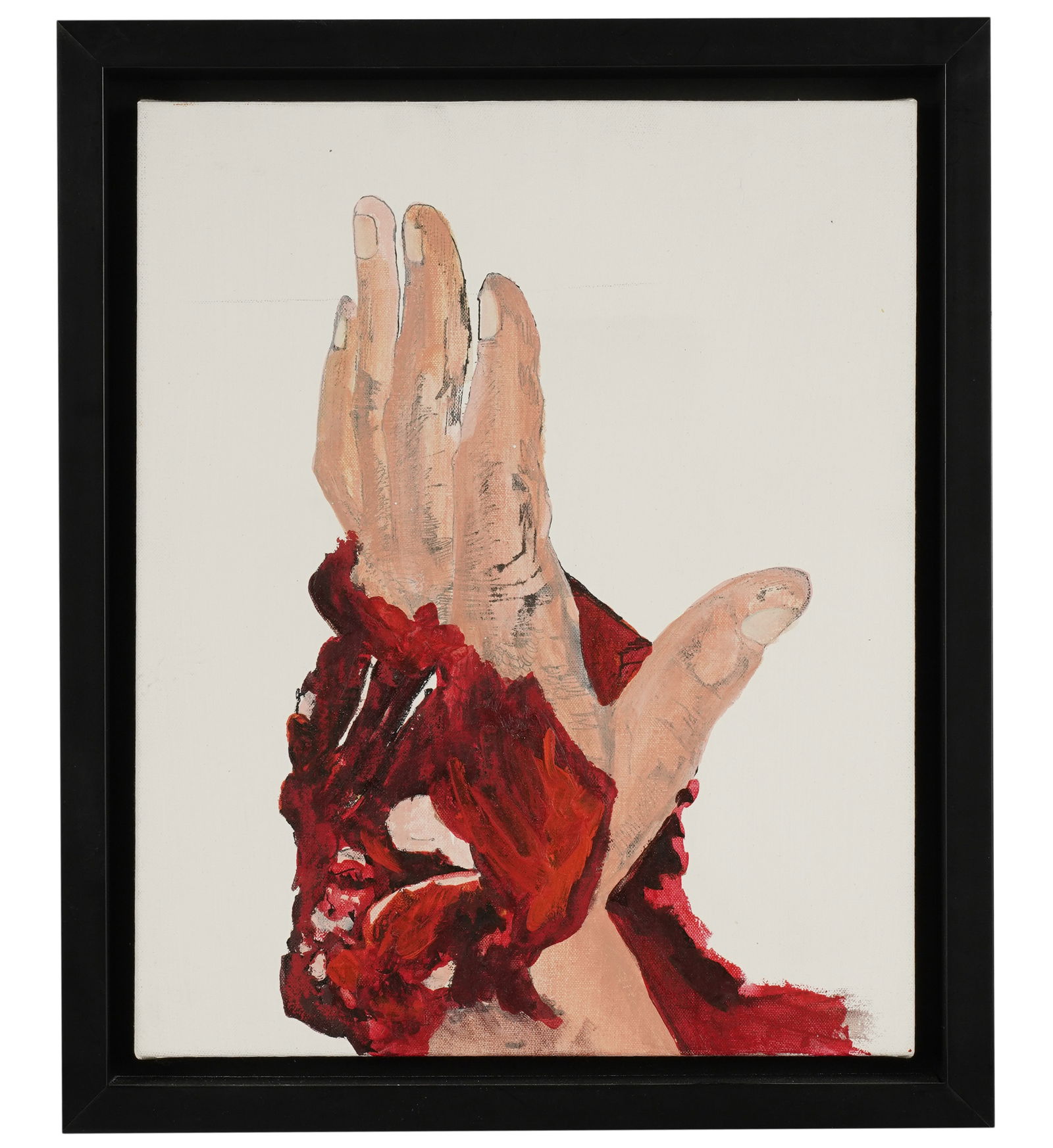 Whitney Bedford, Los Angeles b. 1976, Broken Hand.23: Whitney Bedford Los Angeles b. 1976 Broken Hand.23 ink and oil on canvas 2005, gallery label verso 16 x 13 1/4 in. (40.6 x 33.7 cm.), Frame: 18 3/4 x 15 3/4 in. (47.6 x 40 cm.) Provenance: Collected b