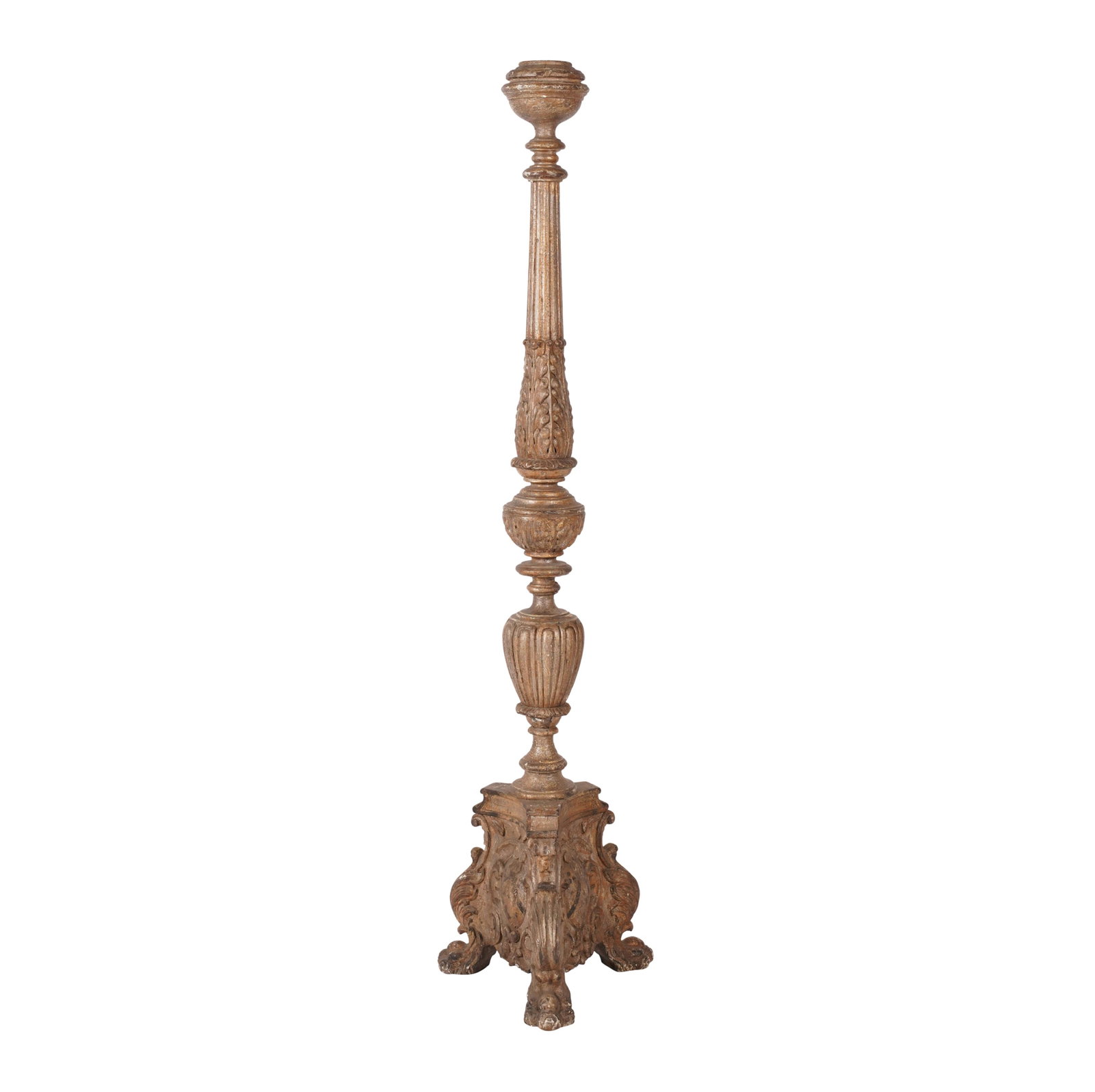 An Italian Baroque-Style Giltwood Stand: ornate carved wood 63 x 15 1/2 x 15 in. (160 x 39.4 x 38.1 cm.)