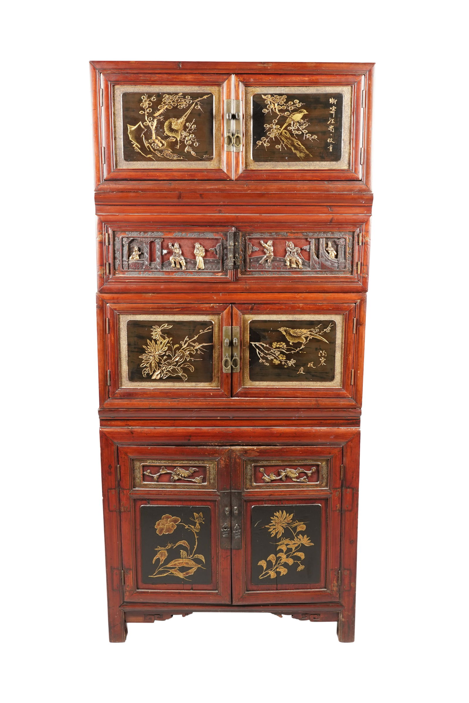 A Chinese Stack Painted and Gilded Wood Cabinet (1 of 12)