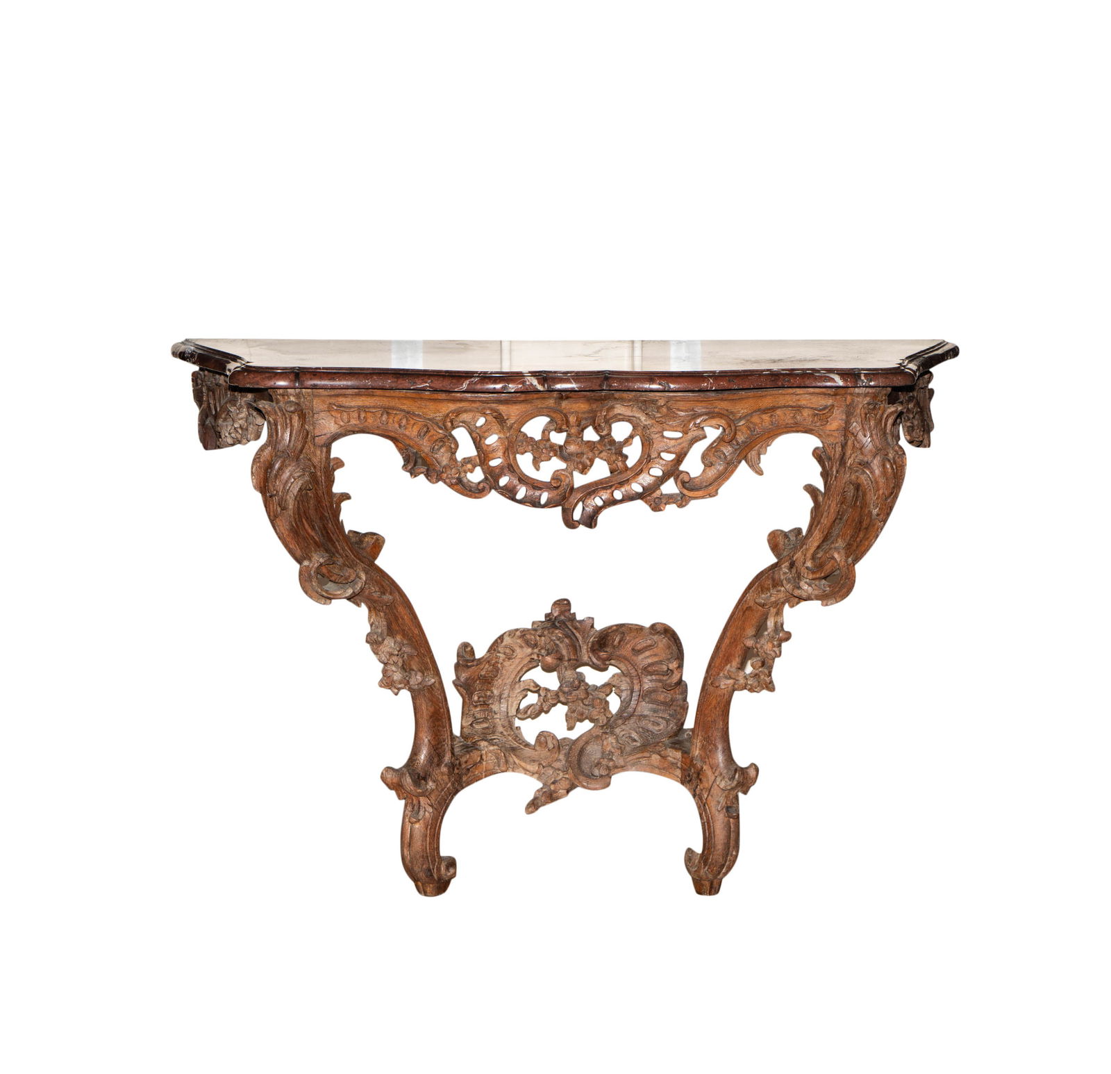 A Louis XV Marble-Top Carved Oak Console Table (1 of 13)
