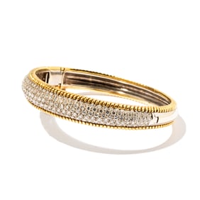 18 Karat Gold Diamond Bangle Bracelet